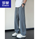 Romon Herrenhose Sommer Dünnes Mesh atmungsaktuelle, gerade Eisseidenhosen für Jungen graue amerikanische Schnellrockshosen Casual Hosen 6636 Schwarz + 6632 Schwarz M.