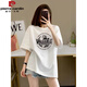 
Piercadan fat mm apricot pure cotton short-sleeved T-shirt for women 2025 new summer large-size slimming shoulder half-sleeved top trendy 1047# navy blue [pure cotton] S [recommended 80-100Jin [Jin equals 0.5 kg]]