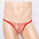 THONG Men's Sexy para hombres para hombres U Bag CONVEX CON LACE PERSPECTIVO PERSPECTIVO DE MEDILLA MENOR MENA BLURCA NEGRA + RED [DOS PIEZAS]
