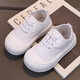 Zi Jiafu children's white shoes, girls' white cloth shoes, boys' canvas shoes, primary school students' white sneakers, kindergarten indoor sports shoes, D002 white 29, inner length 18.5 cm, choose according to the inner length