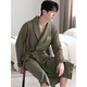 
Fengxi Waffle Bathroom Men's Spring and Autumn Pure Cotton Medium-length Men's Nightgown 2025 New Water-absorbing Integrated Yukata LJ96821 3XL Code [Weight 180-200Jin [Jin equals 0.5 kg]]