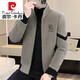 Pierre Cardin Herbst- und Winter -Tweedjacke für Männer Kurzwolle Big Top für Männer lässig Plüsch Samt dicke Jacke für Männer schwarz xl
