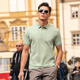 Mr. Cloth CoolMax Technology T-shirt Cool T-shirt Men de trois boutons à barre rapide à manches courtes pour hommes à manches courtes AT12161 Green à eau légère 2xl (185)
