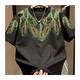 Junweiluo Herren neue Modemarke Sticked Round Neck Herren vielseitiger, ungezwungener Kurzärmel-Mode-T-Shirt Black (6630)-L _ ([100-120jin [Jin gleich 0,5 kg]]) _-