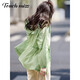 Berühren Sie Miss Fashion Loose Jacket Damen 2025 Sommer neu Slim Small Small Top Kapuze -Sonnenschutzkleidung Grün M.