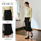 
Olrain A-line slim polka dot skirt women's autumn 2025 new high-waist slim mid-length skirt black and white polka dot L 165/72A/L