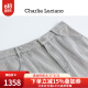 Charlie Luciano水洗做旧分割线五分裤2025春季新款情侣男女同款14065百搭cl裤子 灰色 XS