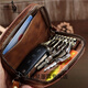 Känguru Retro echtes Leder-Kuhläden-Schlüsselbeutel Wechselkartentasche Taille Hanging Multifunktion Aufbewahrungstasche Männer und Frauen Großkapazität Coupon Brieftasche Brown braun