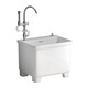 JOMOO Balcony mop pool ceramic with faucet hole integrated high foot household bathroom mop pool floor basin tank large size 13751X35 control + seat spray gun single cooling
