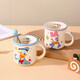 Disney Genuine Children's Cartoon Anti-fall High-Value Water Cup Genuine Coffee Cup Milk Cup Home Ceramic Cup Minnie Moon Cup