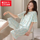 Hongdou (Hodo) summer pajamas for women 2025 new short-sleeved cropped pants suit summer thin model women's cute cartoon home clothing short-sleeved cropped pants-679 M _Suggested 80-100Jin [Jin equals 0.5 kg]