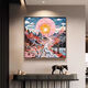 Niche Creative Square Board, kindliche Unschuld, High-End-Art-Deco-Gemälde, Wohnzimmer, Esszimmer, Hotel Hintergrund Wand TRG3892 80x80 anpassbarer Kristallkeramik-Aluminiumlegierung Gold Rahmen
