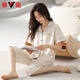 
Yalu Light Luxury New Pajamas for Women in Summer Thin Pure Cotton Short Sleeve Cropped Pants Home Clothing Women's Summer Outdoor Set 9898 3XL [160-180Jin [Jin equals 0.5 kg]]