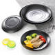
Sanqi Tiger melamine tableware plate commercial catering snack plate barbecue hot pot side dishes cold dishes fried rice black plate plastic plate ljp1098 half box 36 pieces