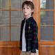 IVY HOUSE children's clothing for boys and older children in spring and autumn new style plaid shirt long-sleeved tops cotton versatile college style base A dark green 120