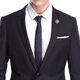 Men's suit jacket decorative brooch 6-pointed star badge button corsage small collar pin shirt collar button personalized trendy 6-pointed star gold 6-pointed star silver