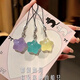 Internet celebrity fine glittering luminous fat star mobile phone rope good friend gift gift through star bag pendant key flashing star pendant blue + purple