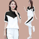 
Woodpecker Ice Silk Short Sleeve Fashion Casual Sportswear Set for Women 2025 Summer New Slim Running Suit Fashion Two-Piece Set [1389] Black XL [Suggested 111-125Jin [Jin equals 0.5 kg]]