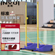 INVUI badminton rack + net standard indoor and outdoor mobile portable training competition badminton rack pillar blue