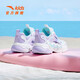 ANTA Children's Sandals, Girls' Shoes, 2025 Summer New Knob Buckle Breathable Frame Shoes, Baotou Beach Shoes Anta White/Light Mist Purple/Mint Blue-1 37