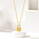 Chao Acer Zhijian Lock Citrine 18K Gold Necklace Women's Color Gold Clavicle Chain as a Birthday Gift for Girlfriend C Chain length is about 45cm