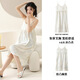 
Victoria's Secret Emilysa [customized] Cloud Cotton Pajamas for Women in Summer with Chest Paddle Striped Printed Sling Night Dress Home Clothing Set Z6623 M