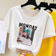 FHHUABD2025 Camiseta para mujeres Camiseta de hombro corta de manga corta Manio estudiante Top de color top de verano