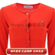 Vivienne Westwood Solid Color Round Neck Kurzer Einbrennungs-Logo Langarmer Pullover Frauen rot rot m