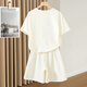 
She pool fashion suit 2025 summer new women's short-sleeved T-shirt with shorts simple sports two-piece set