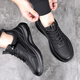 Belle stairs summer wine kitchen chef shoes sports casual leather shoes soft sole soft leather surface casual work men's shoes size 45 46 9901 black 39