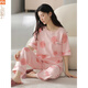 Modal pajamas for women in summer 2025 new short-sleeved suit trousers all cotton Korean thin style for outdoor wear Y9720 M (recommended 75-95Jin [Jin equals 0.5 kg])