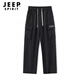 JEEP SPIRIT Jacket Pants Men's Autumn Fashion Loose Waterproof Overalls Men's Outdoor Sports Casual Pants Men Black 2XL