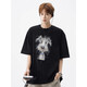 Poum American Cartoon Print Print Print Forteed Fit Fit Fit Fit Fit Fit Shirt Men's Summer High High Design Sense Casual Top Top Brand Loak Par