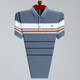 Montagut Men Light Luxury Frand Forted Forted для мужской шелковой черви. Шелковая лацканая полосатая шелковая шелковая рубашка поло в повседневной средне.