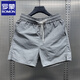 ROMON summer thin four-point home casual pants for men and women the same style solid color versatile sports running American beach shorts Black M Recommended 85-110Jin [Jin equals 0.5 kg]
