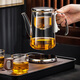 Congjian high-end new style magnetic elegant cup teapot tea water separation office glass tea maker home tea making artifact LX bright silver long mouth 750ml