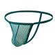 Ultra-thin hollow thong men's butt-baring men's underwear large mesh sexy thin belt pants U convex fishnet single thong military green 2XL140-160Jin Jin equals 0.5 kg