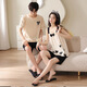 Heyu 2 set price pajamas summer cotton short-sleeved sexy suspender pajamas women's thin men's home wear set HC-9902 170 women's M + men's L