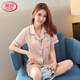 Langsha (Langsha) Pajama de lujo ligero para mujeres con pantalones cortos de satén pantalones de seda delgada Silk Super Hot Home Ropa 2025 Nuevo estilo Brown (3899) 2XL (peso 130-145Jin [Jin iguala 0.5 kg])