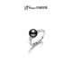 Jingrun Pearl Ring Yunling 925 Silver Tahitian Black Pearl Ring Seawater Pearl Ring Birthday Gift 8-9mm