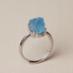 Fat Donglai quality aquamarine ring natural ice raw stone men and women ice candy shape raw ore specimen