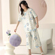 ZHIDOUDOU pajamas for women in summer 2025 new short-sleeved cropped pants set for spring and summer thin women can short-sleeved cropped pants-679 M Recommended 80-100Jin [Jin equals 0.5 kg]
