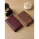Kangaroo high-end travel passport bag genuine leather texture wallet outdoor leisure men and women retro oil wax simple passport clip air ticket oil wax leather brown color [anti-theft brush]
