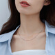 Lukfook Jewelry platinum 950 versatile O-shaped chain platinum necklace plain chain clavicle chain price about 2.88 grams