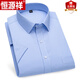 Hengyuanxiang Ice Seide kurzärärmiges Hemd Herren Plaid dünne Geschäfte im mittleren Alter formelles Verschleiß ohne Eisenanzug Hemd Mode Herrenkleidung DX6623 38