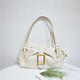 Anysmic Luxury Bag Damenbeutel 2025 Neue Style Unterarm Frauenbeutel Echtes Leder geschnittene Frauen Umhängetasche Nische Handtasche Deep Black [Geschenkboxverpackung]