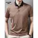 Lilang men's lapel short-sleeved T-shirt summer striped young and middle-aged business casual POLO shirt ice silk breathable top green 13691 M 170