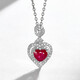 HEEKAIYI Ruby Necklace Women's Heart-Shaped 18K Gold Diamond Pendant Chinese Valentine's Day Birthday Gift for Wife and Girlfriend Selected Heart-Shaped Ruby Necklace - 1 Carat