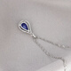 Fat Donglai same style tanzanite necklace retro style 925946 silver pendant drop-shaped inlaid blue zircon water wave chain single pendant