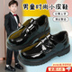 Tian Miaomiao boys' leather shoes soft sole children's campus performance shoes new style little boy performance British style student black leather shoes boys' black leather shoes upgraded Velcro style 36 size shoe inner length about 225mm